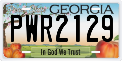 GA license plate PWR2129