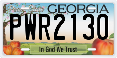 GA license plate PWR2130