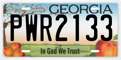 GA license plate PWR2133