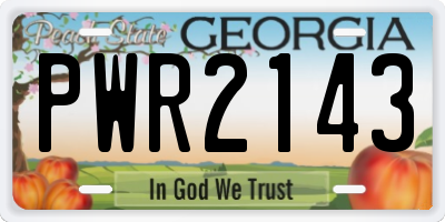 GA license plate PWR2143