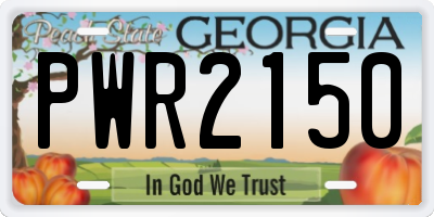 GA license plate PWR2150