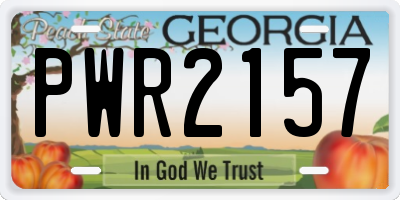 GA license plate PWR2157
