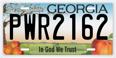 GA license plate PWR2162