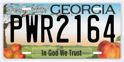 GA license plate PWR2164