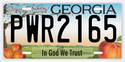 GA license plate PWR2165