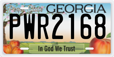 GA license plate PWR2168