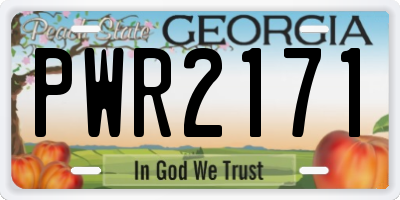 GA license plate PWR2171