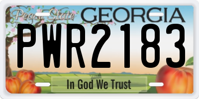 GA license plate PWR2183