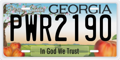 GA license plate PWR2190
