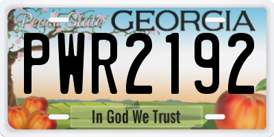 GA license plate PWR2192