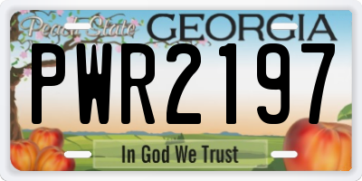GA license plate PWR2197