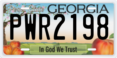 GA license plate PWR2198