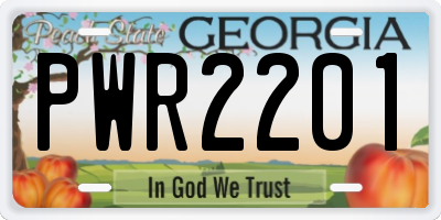 GA license plate PWR2201