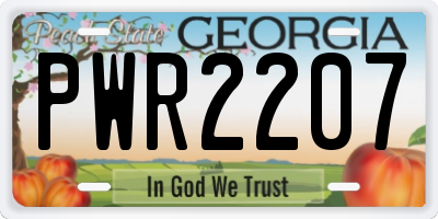 GA license plate PWR2207