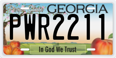 GA license plate PWR2211