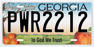 GA license plate PWR2212