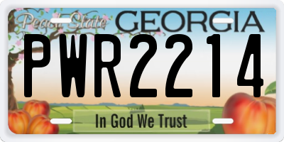 GA license plate PWR2214