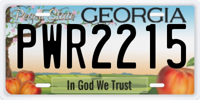 GA license plate PWR2215