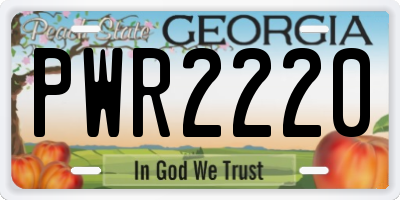 GA license plate PWR2220