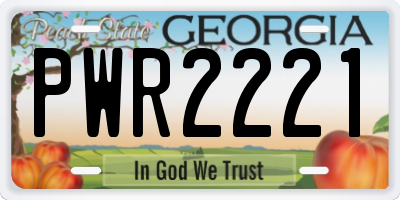 GA license plate PWR2221