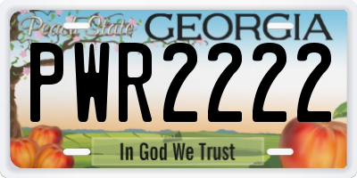 GA license plate PWR2222