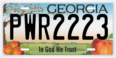 GA license plate PWR2223