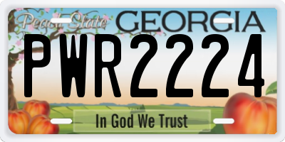 GA license plate PWR2224