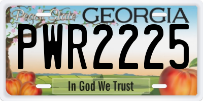 GA license plate PWR2225