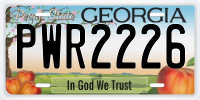 GA license plate PWR2226