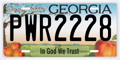 GA license plate PWR2228