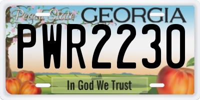 GA license plate PWR2230