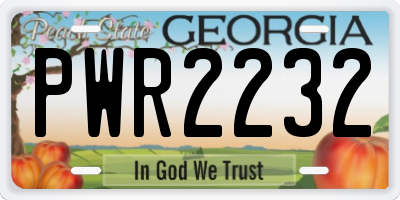 GA license plate PWR2232