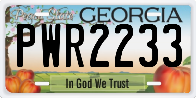 GA license plate PWR2233