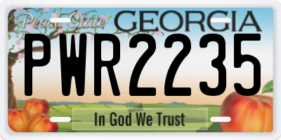 GA license plate PWR2235