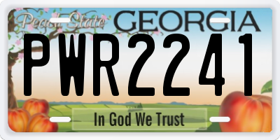 GA license plate PWR2241