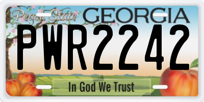 GA license plate PWR2242