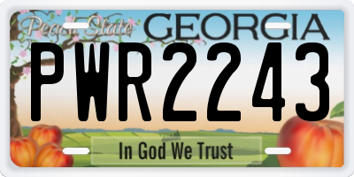 GA license plate PWR2243