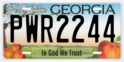 GA license plate PWR2244