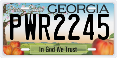 GA license plate PWR2245
