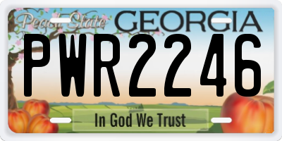 GA license plate PWR2246