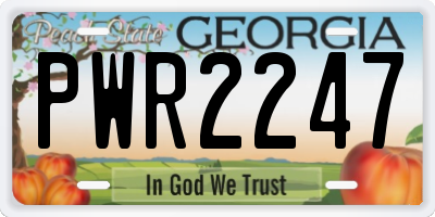 GA license plate PWR2247