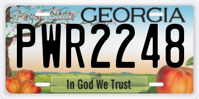 GA license plate PWR2248
