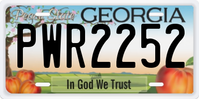 GA license plate PWR2252