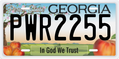 GA license plate PWR2255