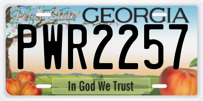 GA license plate PWR2257