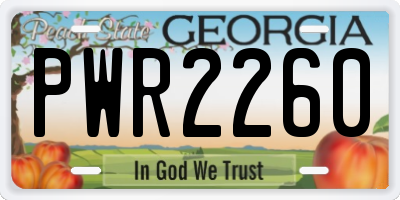 GA license plate PWR2260