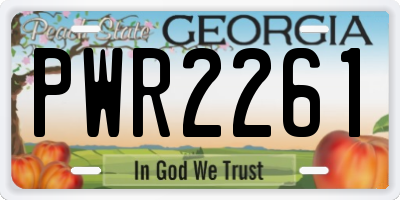 GA license plate PWR2261