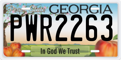 GA license plate PWR2263