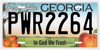 GA license plate PWR2264