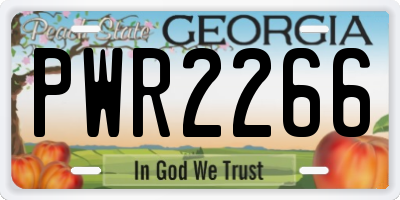 GA license plate PWR2266